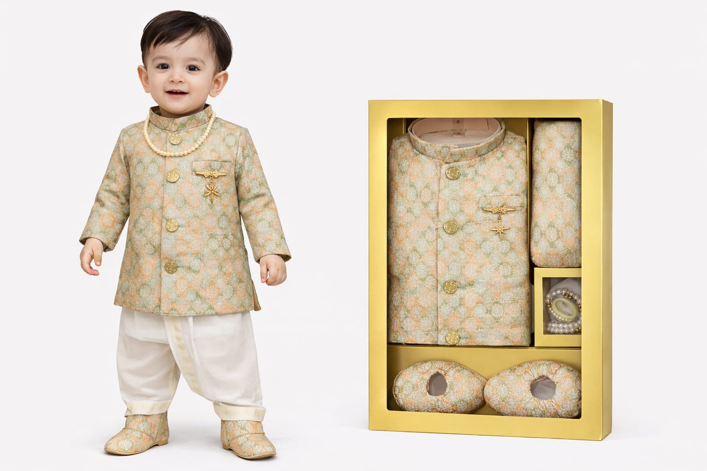 Indowestern Dhoti with Tilak Mala Juti