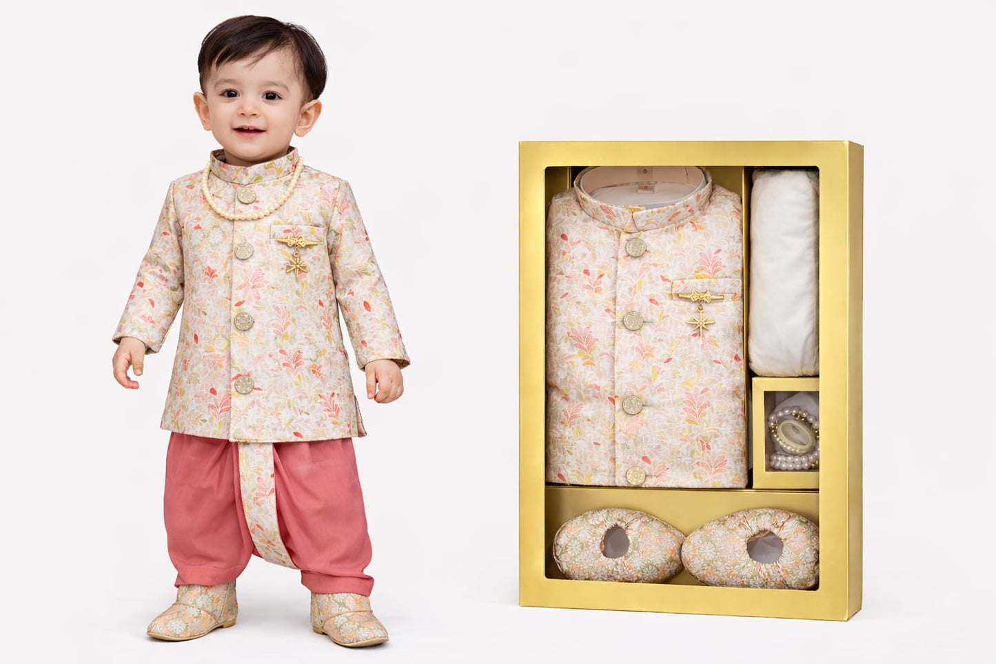 Indowestern Dhoti with Tilak Mala Juti