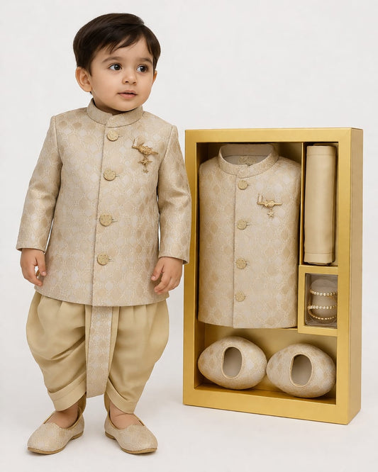 Indowestern Dhoti with Tilak Mala Juti