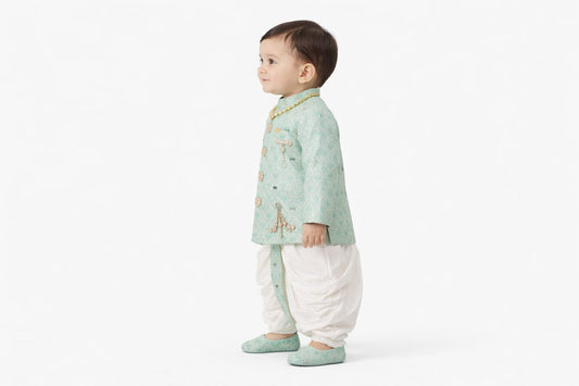 Indowestern Dhoti with Tilak Mala Juti