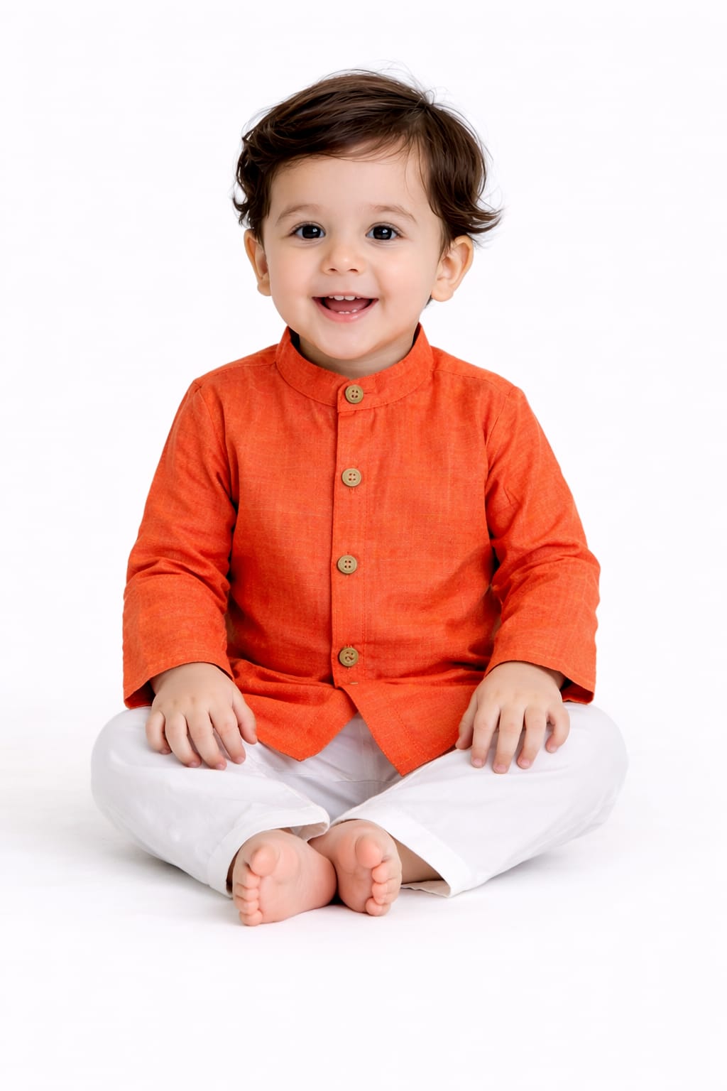 Orange Cotton Kurta Pajama