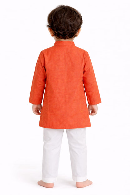 Orange Cotton Kurta Pajama