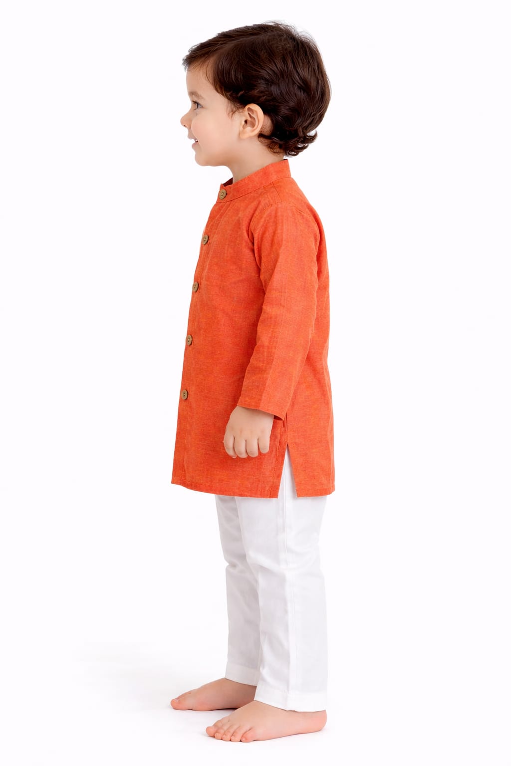 Orange Cotton Kurta Pajama
