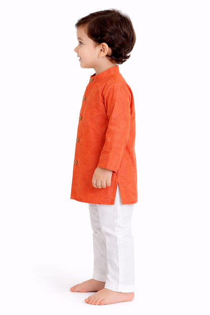 Orange Cotton Kurta Pajama