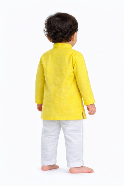 Yellow Cotton Kurta Pajama
