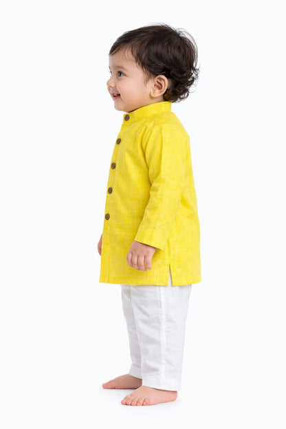 Yellow Cotton Kurta Pajama