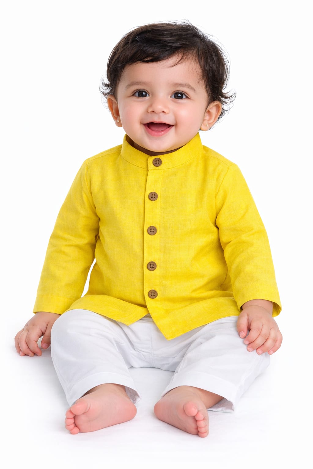 Yellow Cotton Kurta Pajama